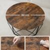 VASAGLE Couchtisch Stahlgestell Vintage Braun‑Schwarz Industrie‑Design
