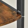 VASAGLE Eckregal 5 Ablagen, 30 x 30 x 150 cm, Industrie‑Design, Vintage Braun/Schwarz