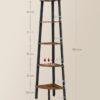 VASAGLE Eckregal 5‑Ebenen Leiter, Industrie‑Design, Stahlrahmen (braun‑schwarz)