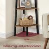VASAGLE Eckregal 5‑Ebenen Leiter, Industrie‑Design, Stahlrahmen (braun‑schwarz)