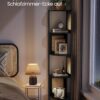 VASAGLE Eckregal 5‑Ebenen Polyrattan‑Seiten Metallrahmen 31,9 × 31,9 × 156,4 cm