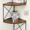 VASAGLE Eckregal Zickzack‑Design 5 Ebenen vintage Braun‑Schwarz