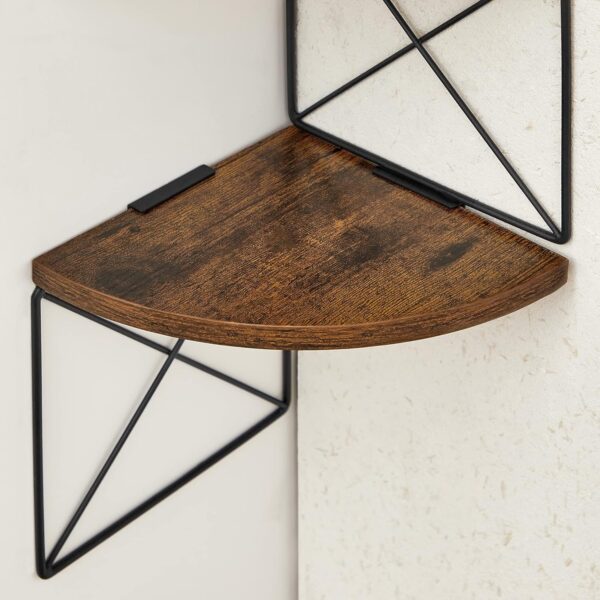 VASAGLE Eckregal Zickzack‑Design 5 Ebenen vintage Braun‑Schwarz