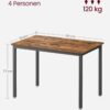 VASAGLE Esstisch 70x110 cm – 4 Personen, Industrie‑Design, vintagebraun