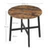 VASAGLE Esstisch runder 80 cm – Industrie‑Design in Vintage Braun/Tintenschwarz