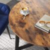VASAGLE Esstisch runder 80 cm – Industrie‑Design in Vintage Braun/Tintenschwarz