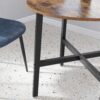 VASAGLE Esstisch runder 80 cm – Industrie‑Design in Vintage Braun/Tintenschwarz