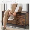 VASAGLE Garderobenständer mit Sitzbank, 9 Haken & Schuhschrank, industrielles Design