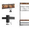 VASAGLE Garderobenständer Sitzbank, 9 Haken, Schuhregal & Memo‑Board