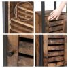 VASAGLE Hochschrank 3 offene + 2 verdeckte Ablagen Vintage Braun/Schwarz 37x30x167 cm