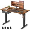 VASAGLE Höhenverstellbarer Schreibtisch elektrisch 120×60 cm 4‑Speicher Vintage