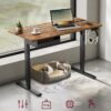 VASAGLE Höhenverstellbarer Schreibtisch elektrisch 120×60 cm 4‑Speicher Vintage