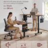 VASAGLE Höhenverstellbarer Schreibtisch elektrisch, stufenlos, 4‑Speicher, vintagebraun
