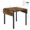 VASAGLE Klapptisch 2‑4 Personen, kompakt für kleine Räume, vintage Braun/Schwarz