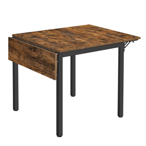 VASAGLE Klapptisch 2‑4 Personen, kompakt für kleine Räume, vintage Braun/Schwarz