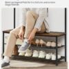VASAGLE Kleiderständer mit Spiegel, Sitzbank & Haken – Industrie‑Design