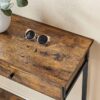 VASAGLE Konsolentisch 2‑Schubladen Stahlgestell Industrie‑Design