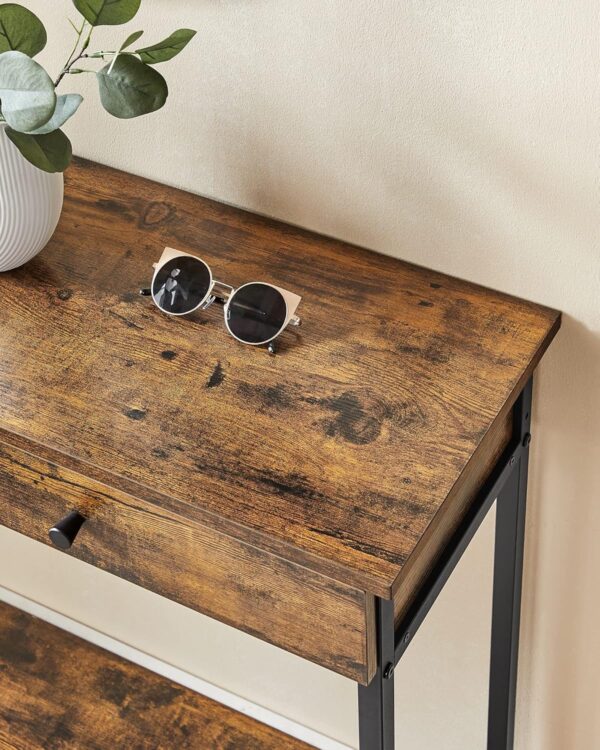 VASAGLE Konsolentisch 2‑Schubladen Stahlgestell Industrie‑Design