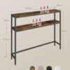 VASAGLE Konsolentisch schmal 2 Ablagen vintage Braun/Tintenschwarz 20 x 100 x 80 cm