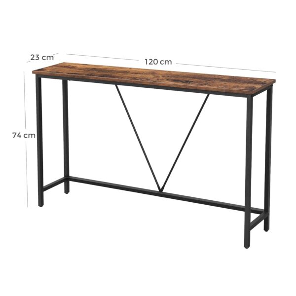 VASAGLE Konsolentisch stabiles Stahlgestell Industrie-Design vintagebraun-schwarz