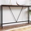 VASAGLE Konsolentisch stabiles Stahlgestell Industrie-Design vintagebraun-schwarz