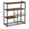 VASAGLE Küchenregal Standregal 2 Metallkörbe mit Haken vintagebraun‑schwarz