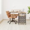 VASAGLE L‑Form Schreibtisch – LED‑Beleuchtung, USB‑& Steckdosen, 150 × 120 cm, Home‑Office