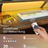VASAGLE L‑Form Schreibtisch – LED‑Beleuchtung, USB‑& Steckdosen, 150 × 120 cm, Home‑Office