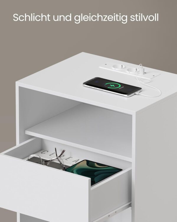 VASAGLE Nachtschrank mit Schublade, werkzeuglose Montage, Toolless‑Technologie