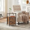 VASAGLE Nachttisch 2‑Schubladen Industrie‑Design vintagebraun‑schwarz