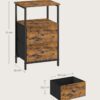 VASAGLE Nachttisch 2 Stoffschubladen Ablagen 61 cm vintagebraun‑schwarz