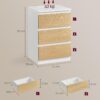 VASAGLE Nachttisch 2er Set – dose + 2 USB‑A, wolkenweiß‑mandelgelb
