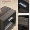 VASAGLE Nachttisch Schublade offenes Fach Griff kastanienbraun/tintenschwarz