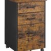 VASAGLE Rollcontainer 3‑Schubladen 2 Stoff Rollen Büro/Arbeitszimmer