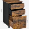 VASAGLE Rollcontainer 3‑Schubladen 2 Stoff Rollen Büro/Arbeitszimmer