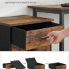 VASAGLE Rollcontainer 3‑Schubladen 2 Stoff Rollen Büro/Arbeitszimmer
