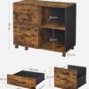 VASAGLE Rollcontainer 3‑Schubladen & Rollen – A4‑Fächer, Industrial Braun‑Schwarz