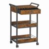 VASAGLE Rollwagen 3‑stufig Holzspanplatte obere Schublade Bremsen
