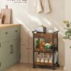 VASAGLE Rollwagen 3‑stufig Holzspanplatte obere Schublade Bremsen