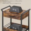 VASAGLE Rollwagen 3‑stufig Holzspanplatte obere Schublade Bremsen