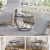 VASAGLE Rundcouchtisch 2er Set – abnehmbare Platte, schiefergrau/tintenschwarz