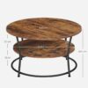 VASAGLE Rundcouchtisch Metall, Industrie‑Design, Ablagefläche, einfacher Aufbau, Modell LCT80BX
