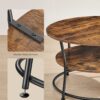 VASAGLE Rundcouchtisch Metall, Industrie‑Design, Ablagefläche, einfacher Aufbau, Modell LCT80BX