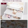 VASAGLE Schminktisch LED-Beleuchtung dimmbar 2 Schubladen wolkenweiß