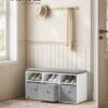 VASAGLE Schuh‑Organizer 6‑Fach mit verstellbaren Ablagen, wolkenweiß‑taubengrau