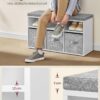 VASAGLE Schuh‑Organizer 6‑Fach mit verstellbaren Ablagen, wolkenweiß‑taubengrau
