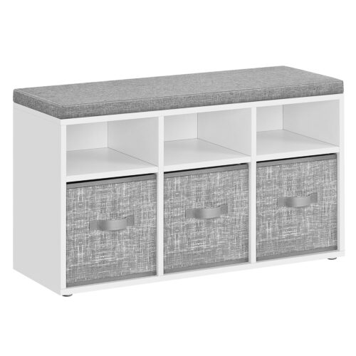 VASAGLE Schuh‑Organizer 6‑Fach mit verstellbaren Ablagen, wolkenweiß‑taubengrau
