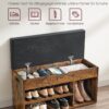 VASAGLE Schuhbank 3 offene Fächer + Stauraum unter Sitz – 136 kg – Vintagebraun