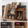 VASAGLE Schuhbank 3 offene Fächer + Stauraum unter Sitz – 136 kg – Vintagebraun