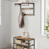 VASAGLE Schuhbank mit 2 Gitterablagen, Metallrahmen, Industrie-Design, 73×45 cm